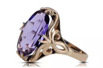 Російська радянська троянда 14к 585 золото Олександрит Рубіновий Смарагд Сапфір Циркон кільце vrc090