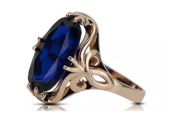 Originalus 14k rožinio aukso vintage Sapyras Žiedas Vintažinis stilius vrc082r