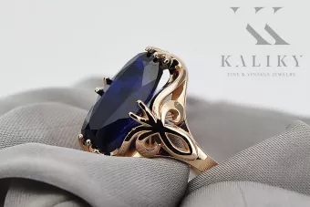 Anillo Zafiro Oro rosa antiguo original de 14k Vintage vrc082r