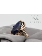 Originalus 14k rožinio aukso vintage Sapyras Žiedas Vintažinis stilius vrc082r