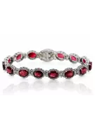 White 14k gold ruby and zircons tennis bracelet tbc001w