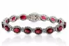 White 14k gold ruby and zircons tennis bracelet tbc001w