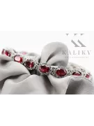 White 14k gold ruby and zircons tennis bracelet tbc001w