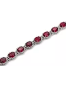 White 14k gold ruby and zircons tennis bracelet tbc001w