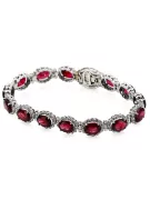 White 14k gold ruby and zircons tennis bracelet tbc001w
