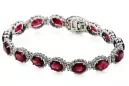 White 14k gold ruby and zircons tennis bracelet tbc001w
