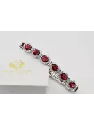 White 14k gold ruby and zircons tennis bracelet tbc001w