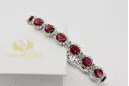 White 14k gold ruby and zircons tennis bracelet tbc001w