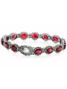 White 14k gold ruby and zircons tennis bracelet tbc001w