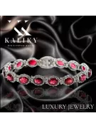 White 14k gold ruby and zircons tennis bracelet tbc001w