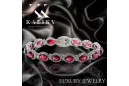 White 14k gold ruby and zircons tennis bracelet tbc001w