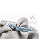 White 14k gold aquamarine and zircons tennis bracelet tbc001w