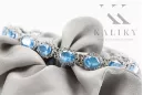 White 14k gold aquamarine and zircons tennis bracelet tbc001w