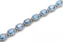 White 14k gold aquamarine and zircons tennis bracelet tbc001w