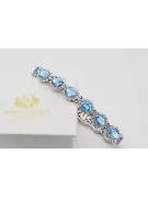 White 14k gold aquamarine and zircons tennis bracelet tbc001w