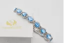 White 14k gold aquamarine and zircons tennis bracelet tbc001w