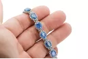 White 14k gold aquamarine and zircons tennis bracelet tbc001w
