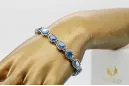 White 14k gold aquamarine and zircons tennis bracelet tbc001w