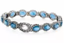 White 14k gold aquamarine and zircons tennis bracelet tbc001w