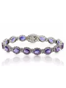 White 14k gold alexandrite and zircons tennis bracelet tbc001w