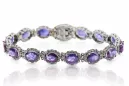 White 14k gold alexandrite and zircons tennis bracelet tbc001w