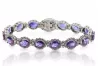 White 14k gold alexandrite and zircons tennis bracelet tbc001w