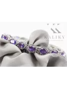 White 14k gold alexandrite and zircons tennis bracelet tbc001w