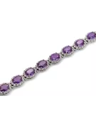 White 14k gold alexandrite and zircons tennis bracelet tbc001w