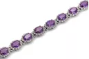 White 14k gold alexandrite and zircons tennis bracelet tbc001w