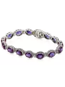 White 14k gold alexandrite and zircons tennis bracelet tbc001w