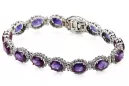 White 14k gold alexandrite and zircons tennis bracelet tbc001w