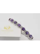 White 14k gold alexandrite and zircons tennis bracelet tbc001w