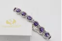 White 14k gold alexandrite and zircons tennis bracelet tbc001w