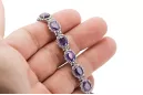 White 14k gold alexandrite and zircons tennis bracelet tbc001w