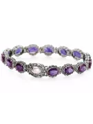 White 14k gold alexandrite and zircons tennis bracelet tbc001w