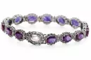 White 14k gold alexandrite and zircons tennis bracelet tbc001w