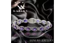 White 14k gold alexandrite and zircons tennis bracelet tbc001w