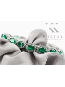 White 14k gold emerald and zircons tennis bracelet tbc001w