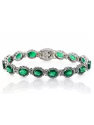 White 14k gold emerald and zircons tennis bracelet tbc001w