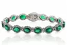 White 14k gold emerald and zircons tennis bracelet tbc001w