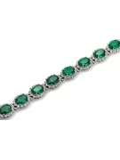 White 14k gold emerald and zircons tennis bracelet tbc001w