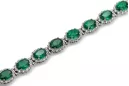 White 14k gold emerald and zircons tennis bracelet tbc001w