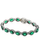 Pulsera de tenis en oro blanco de 14k con esmeraldas y circonitas tbc001w