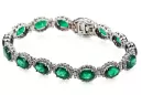 White 14k gold emerald and zircons tennis bracelet tbc001w