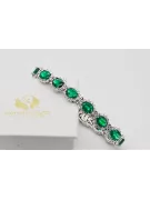 White 14k gold emerald and zircons tennis bracelet tbc001w