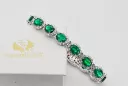 White 14k gold emerald and zircons tennis bracelet tbc001w