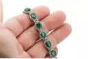 White 14k gold emerald and zircons tennis bracelet tbc001w