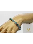 White 14k gold emerald and zircons tennis bracelet tbc001w
