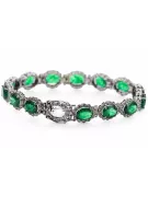 White 14k gold emerald and zircons tennis bracelet tbc001w