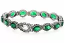 White 14k gold emerald and zircons tennis bracelet tbc001w